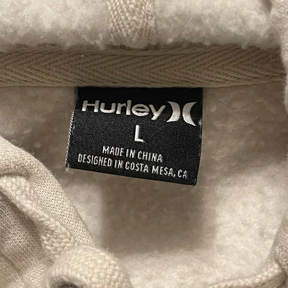 Hurley Men’s Large Tan Pullover Hoodie Small Flaws - Picture 11 of 11